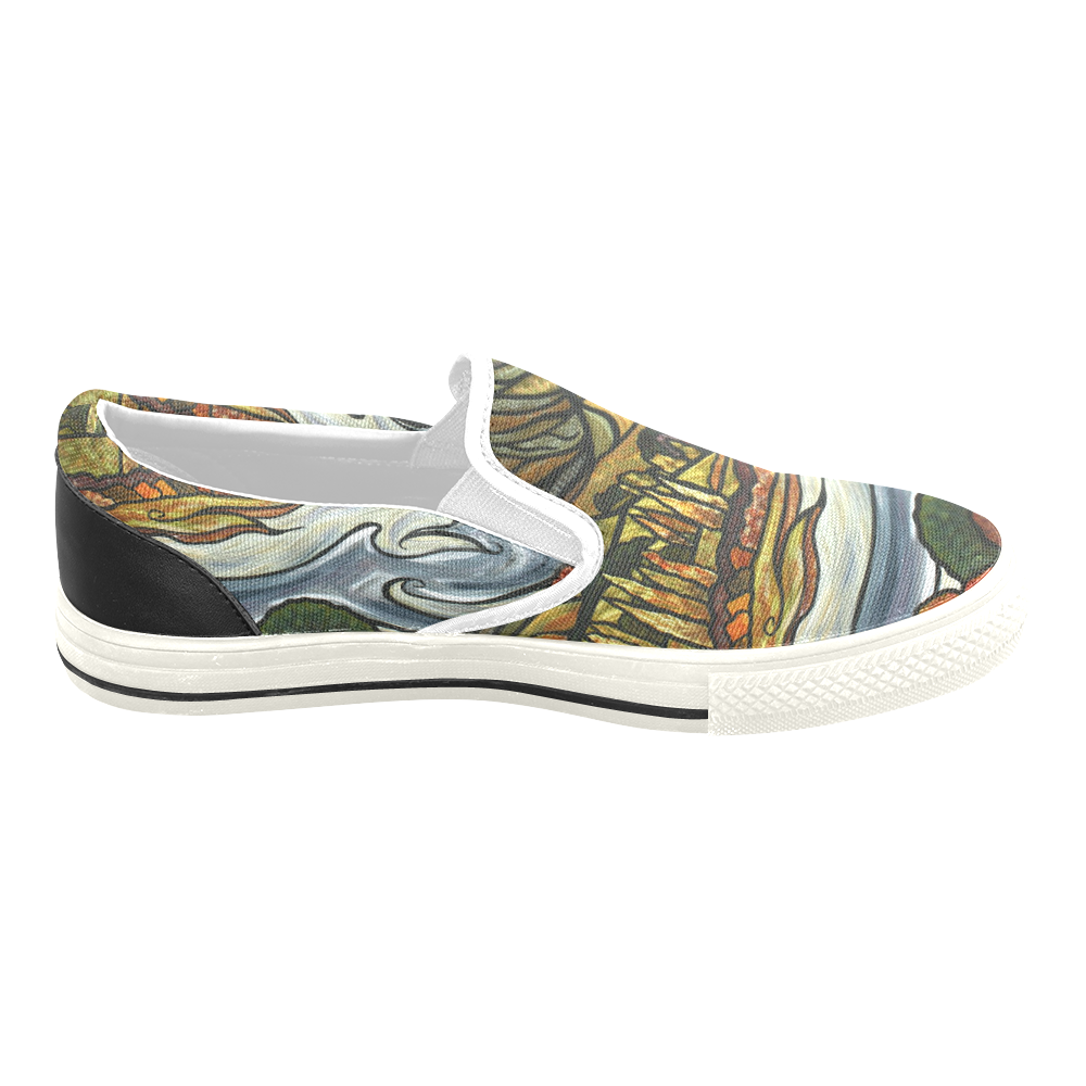 Te Mata Peak Women's Unusual Slip-on Canvas Shoes (Model 019)