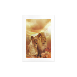 Lion Couple Sunset Fantasy Art Print 7‘’x10‘’