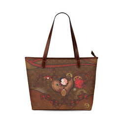 Steampunk heart with roses, valentines Shoulder Tote Bag (Model 1646)