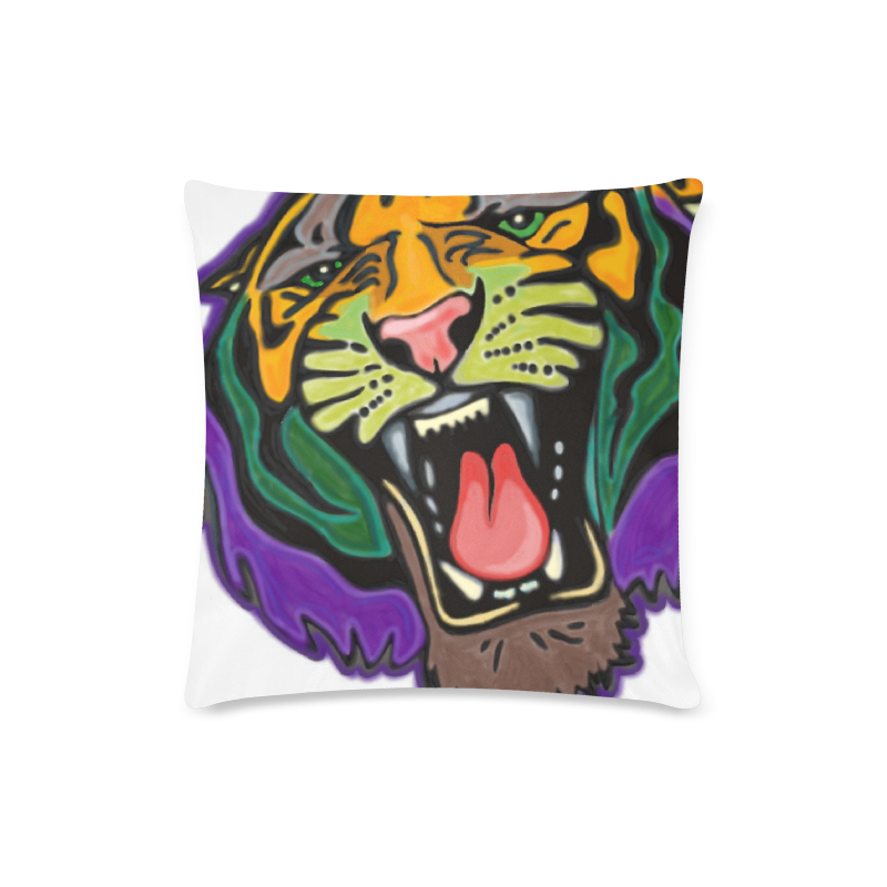 Tiger Custom Zippered Pillow Case 16"x16"(Twin Sides)