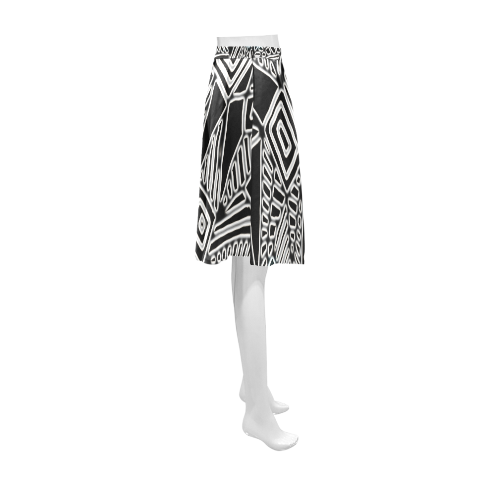 Optical Illusion, Black and White Art Athena Women's Short Skirt (Model D15)