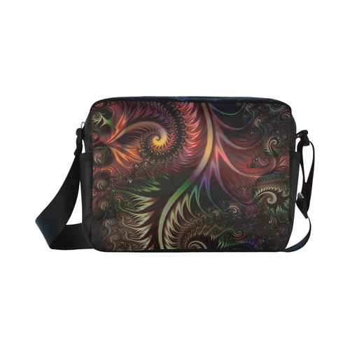 fractal pattern with dots and waves Classic Cross-body Nylon Bags (Model 1632)
