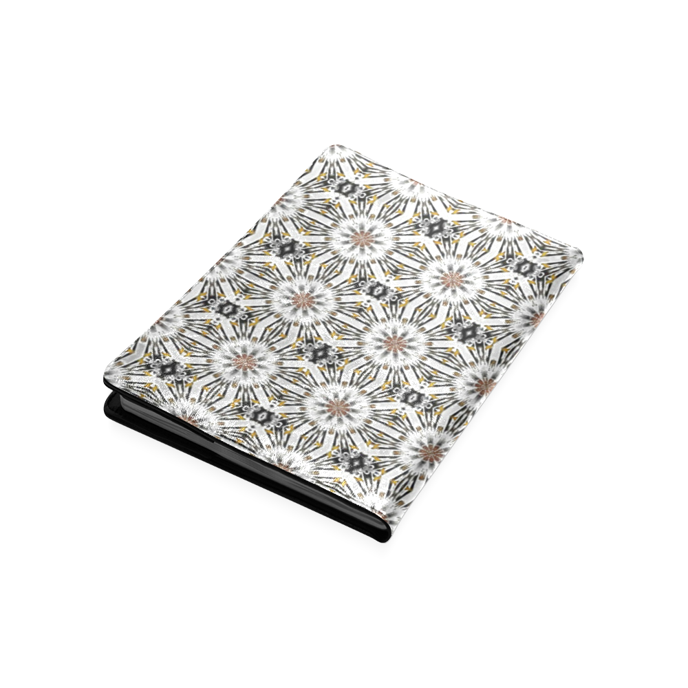 White Black and Tan Floral Custom NoteBook B5