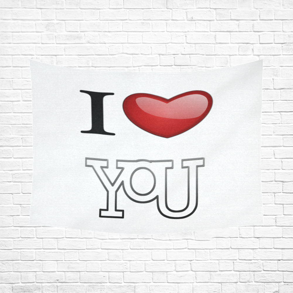 I Love You Cotton Linen Wall Tapestry 80"x 60"