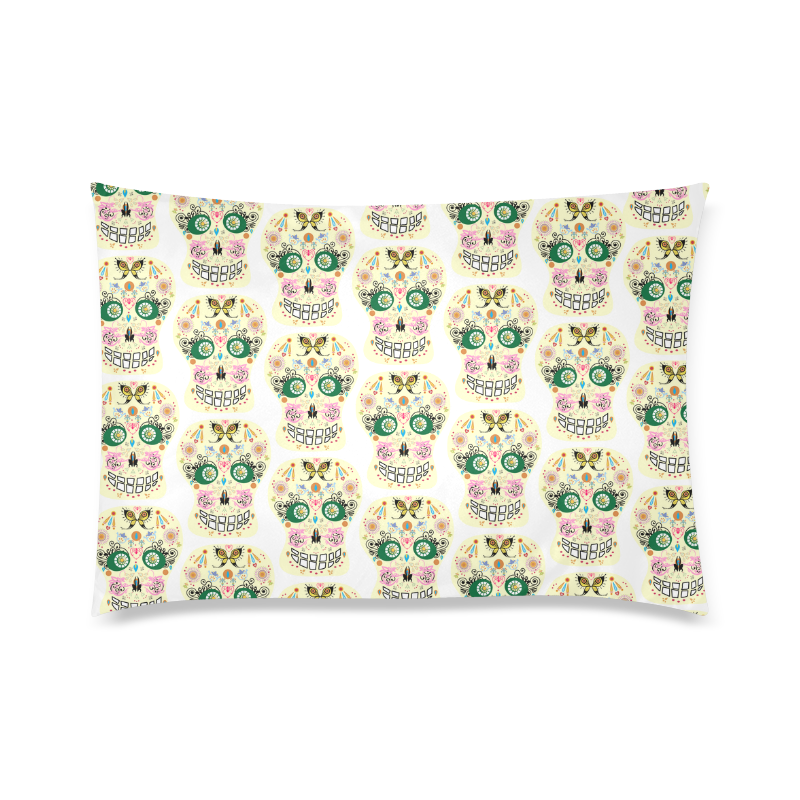 Sugar skull butterfly 2 by Martina Webster Custom Zippered Pillow Case 20"x30" (one side)