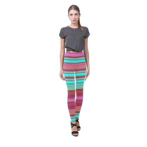 leggings with azurs-stripes  apparel-ARP-Annabellerockz-22 Cassandra Women's Leggings (Model L01)