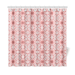 Sexy White and Coral Floral Lace Shower Curtain 72"x72"