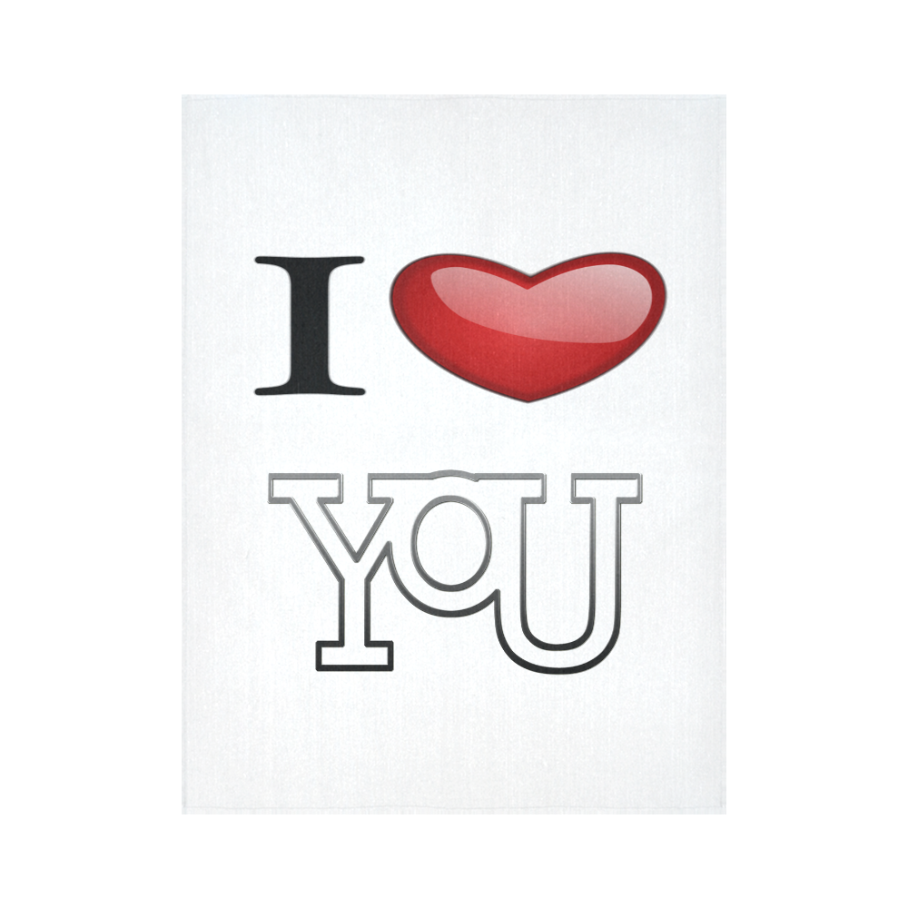I Love You Cotton Linen Wall Tapestry 60"x 80"