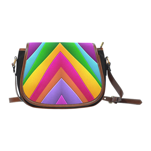 Colorful Pyramid Saddle Bag/Small (Model 1649)(Flap Customization)