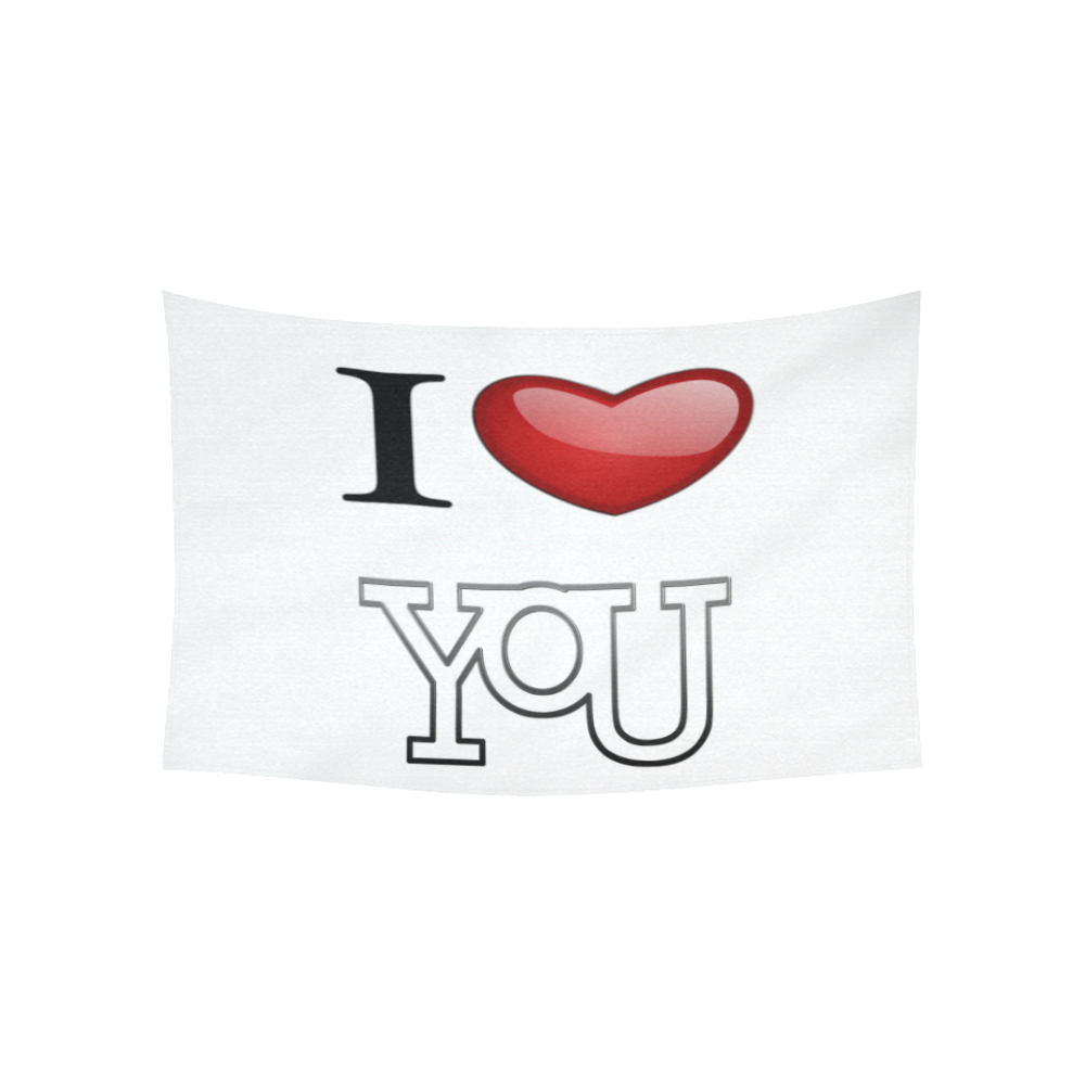 I Love You Cotton Linen Wall Tapestry 60"x 40"
