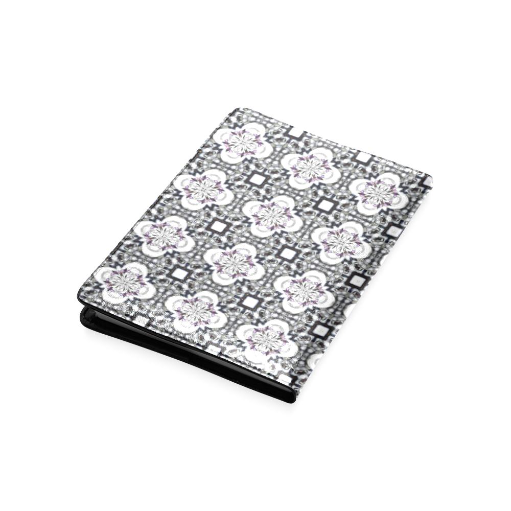 Black and Purple Floral Geometric Custom NoteBook A5