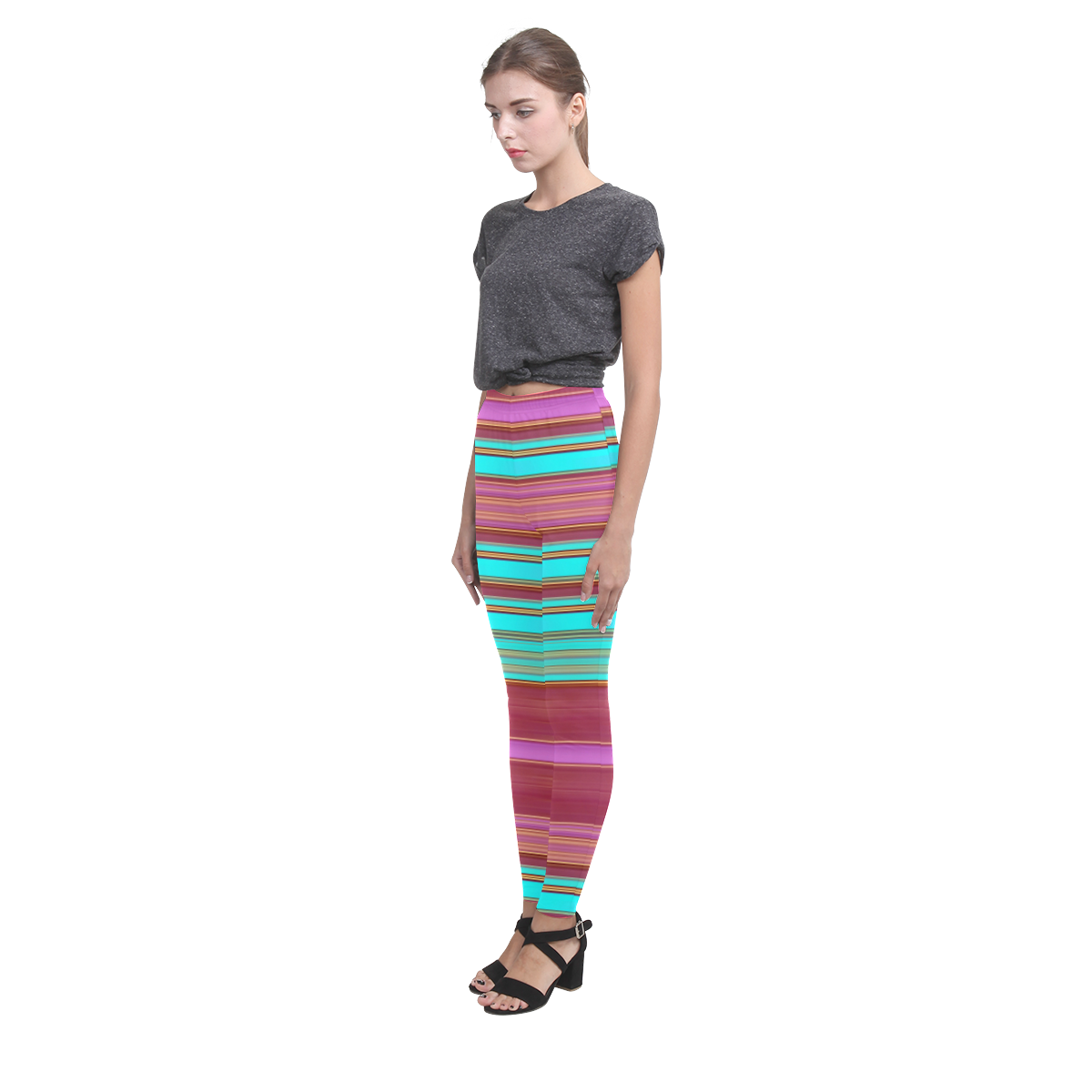 leggings with azurs-stripes  apparel-ARP-Annabellerockz-22 Cassandra Women's Leggings (Model L01)