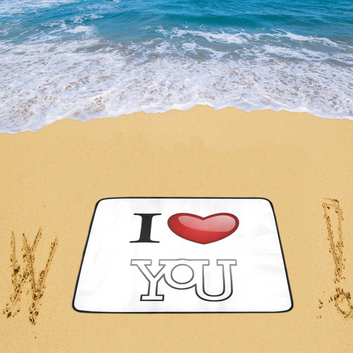 I Love You Beach Mat 78"x 60"
