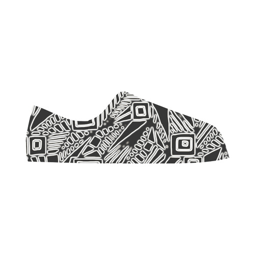 Optical Illusion, Black and White Art Aquila Microfiber Leather Women's Shoes/Large Size (Model 031)