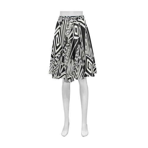 Optical Illusion, Black and White Art Athena Women's Short Skirt (Model D15)