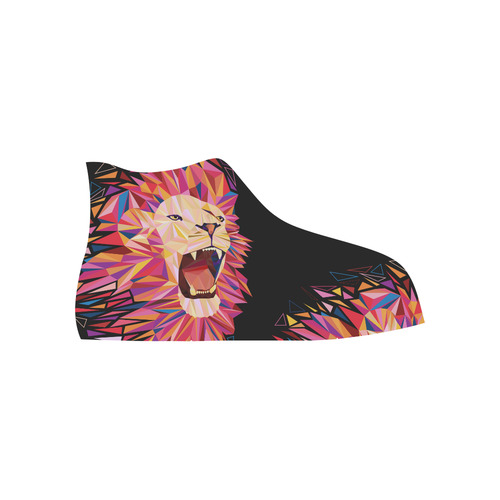 lion roaring polygon triangles High Top Canvas Shoes for Kid (Model 017)