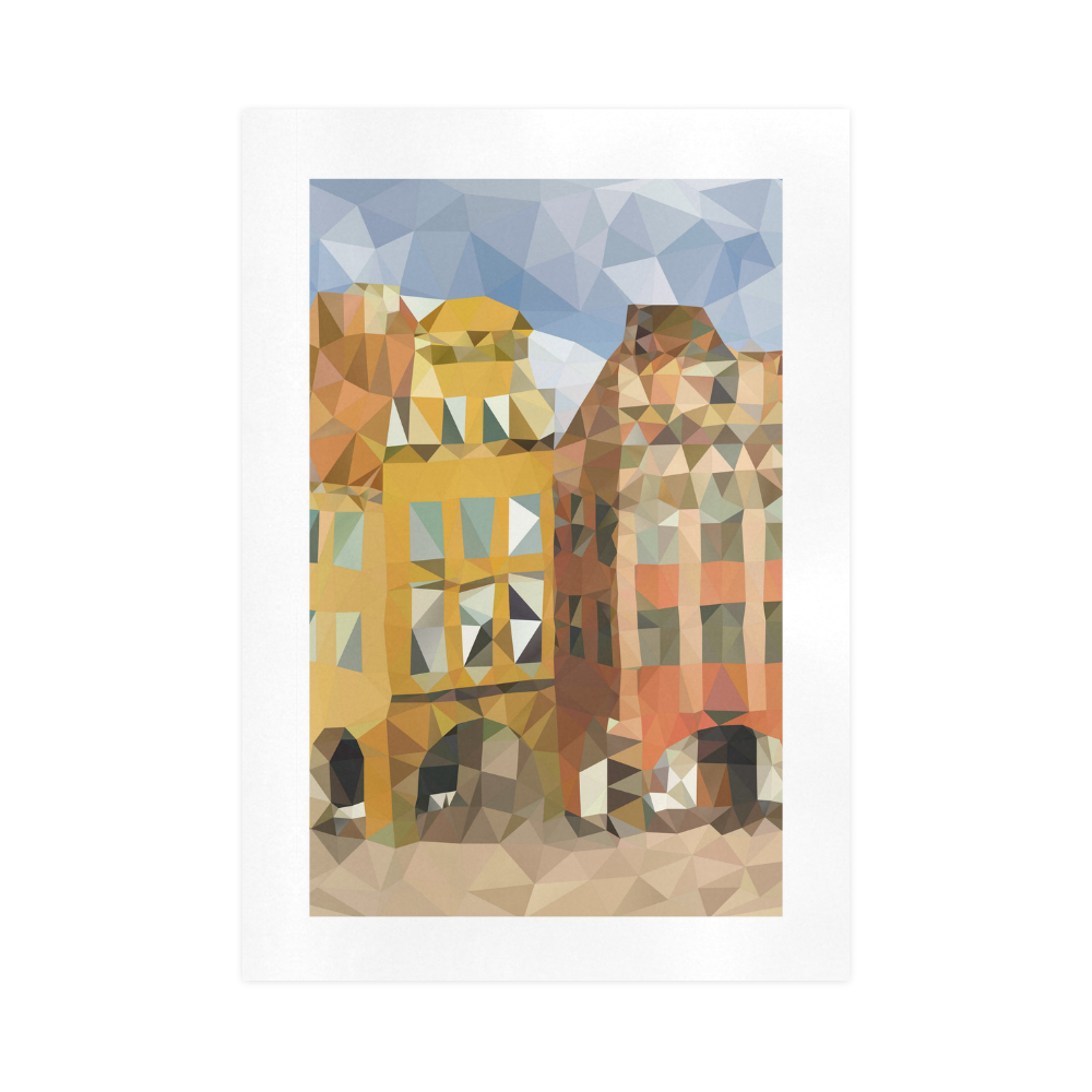 Fairy Tale Town, low poly Art Print 16‘’x23‘’