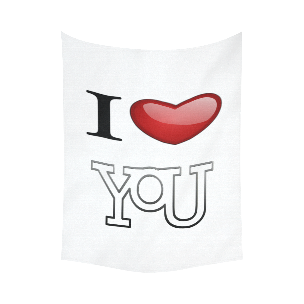 I Love You Cotton Linen Wall Tapestry 60"x 80"