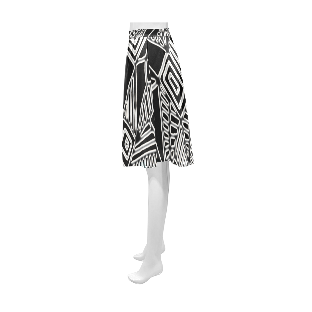 Optical Illusion, Black and White Art Athena Women's Short Skirt (Model D15)