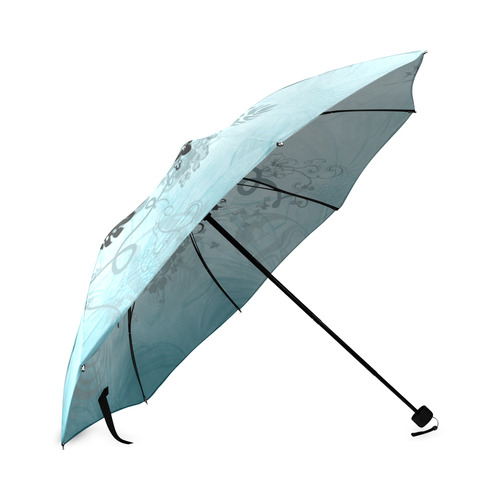 Jumping dolphin with flowers Foldable Umbrella (Model U01)