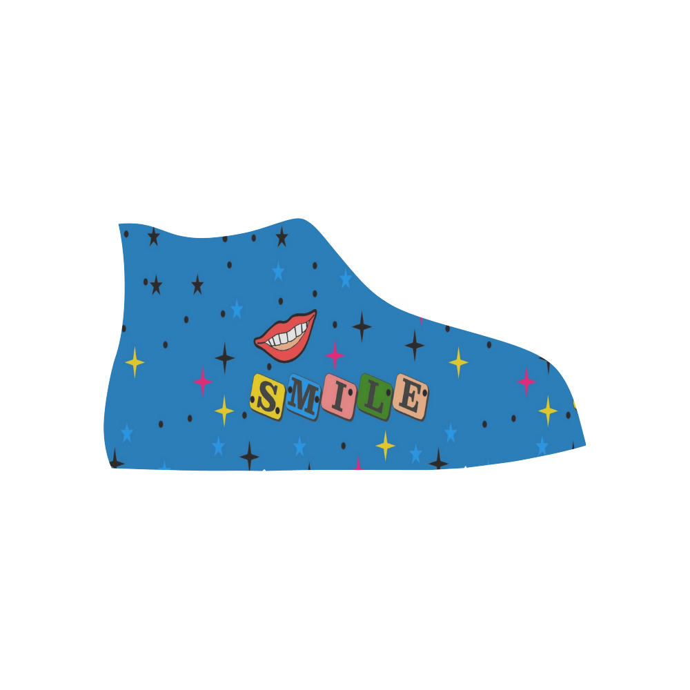 Smile by Popart Lover High Top Canvas Shoes for Kid (Model 017)