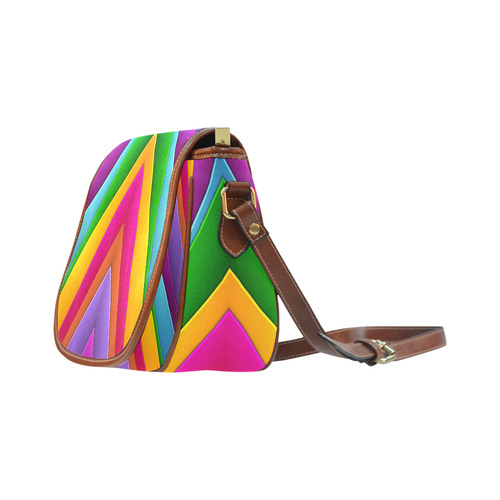 Colorful Pyramid Saddle Bag/Small (Model 1649) Full Customization