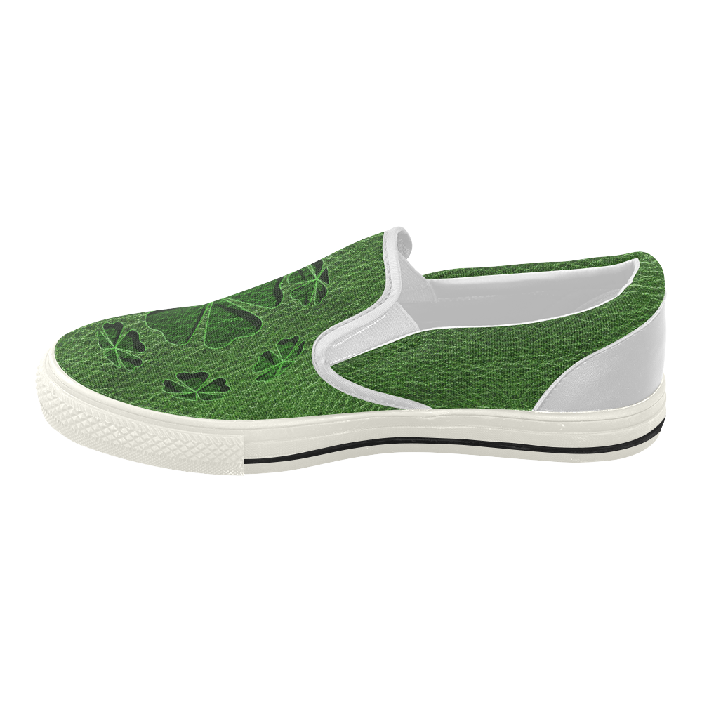 Leather-Look Irish Cloverball Women's Slip-on Canvas Shoes (Model 019)