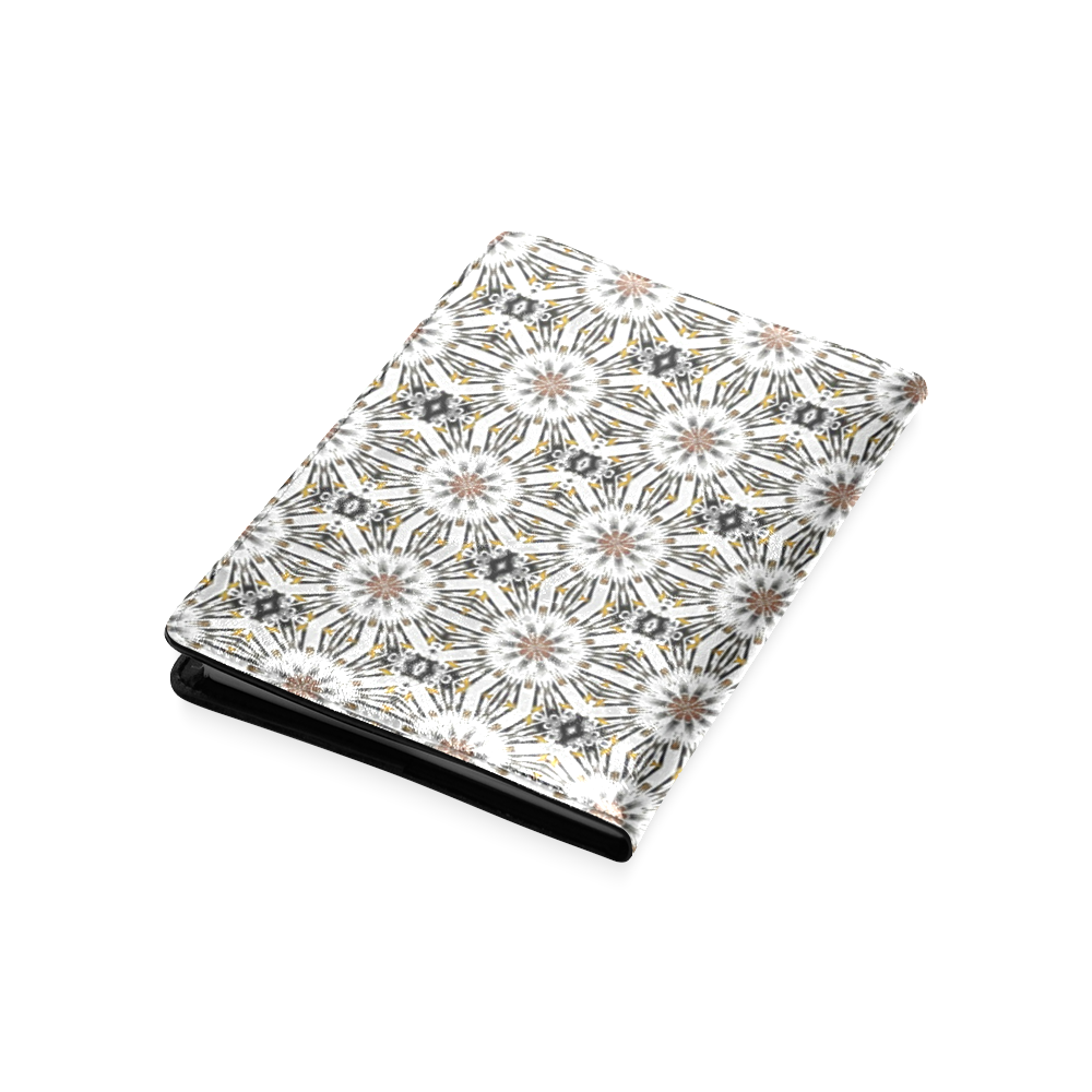 White Black and Tan Floral Custom NoteBook A5