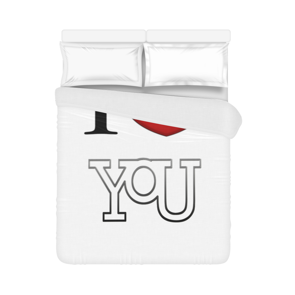 I Love You Duvet Cover 86"x70" ( All-over-print)