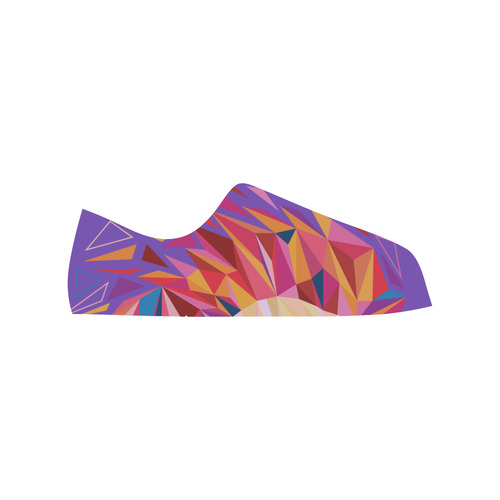 polygon geometric pattern Low Top Canvas Shoes for Kid (Model 018)