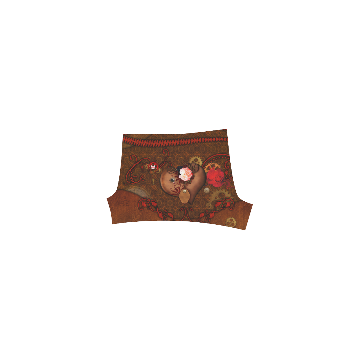 Steampunk heart with roses, valentines Briseis Skinny Shorts (Model L04)