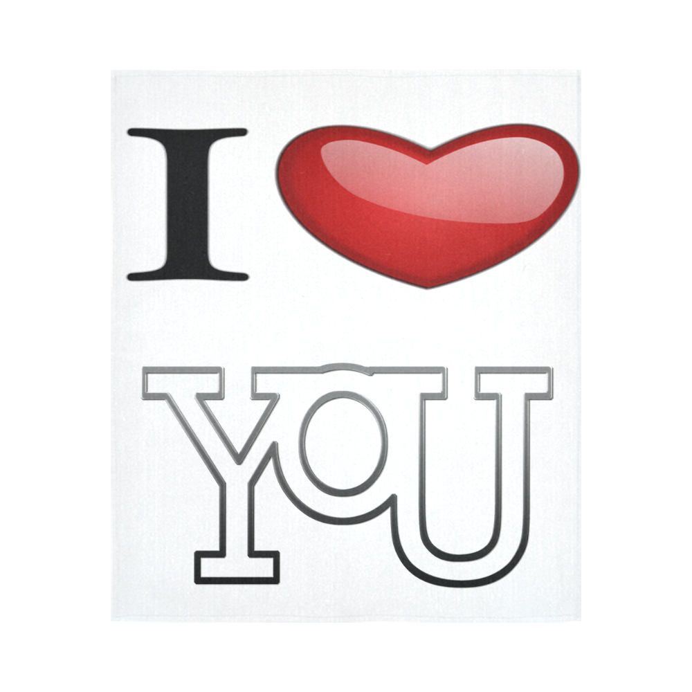 I Love You Cotton Linen Wall Tapestry 51"x 60"