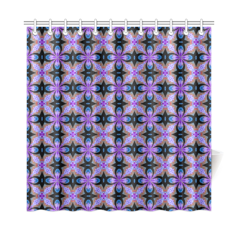 Purple Teal and Black Shower Curtain 72"x72"
