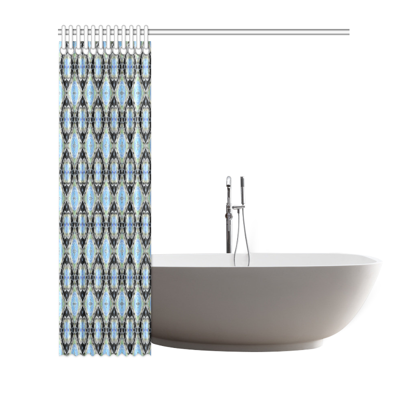 Powder Blue and Black Shower Curtain 72"x72"