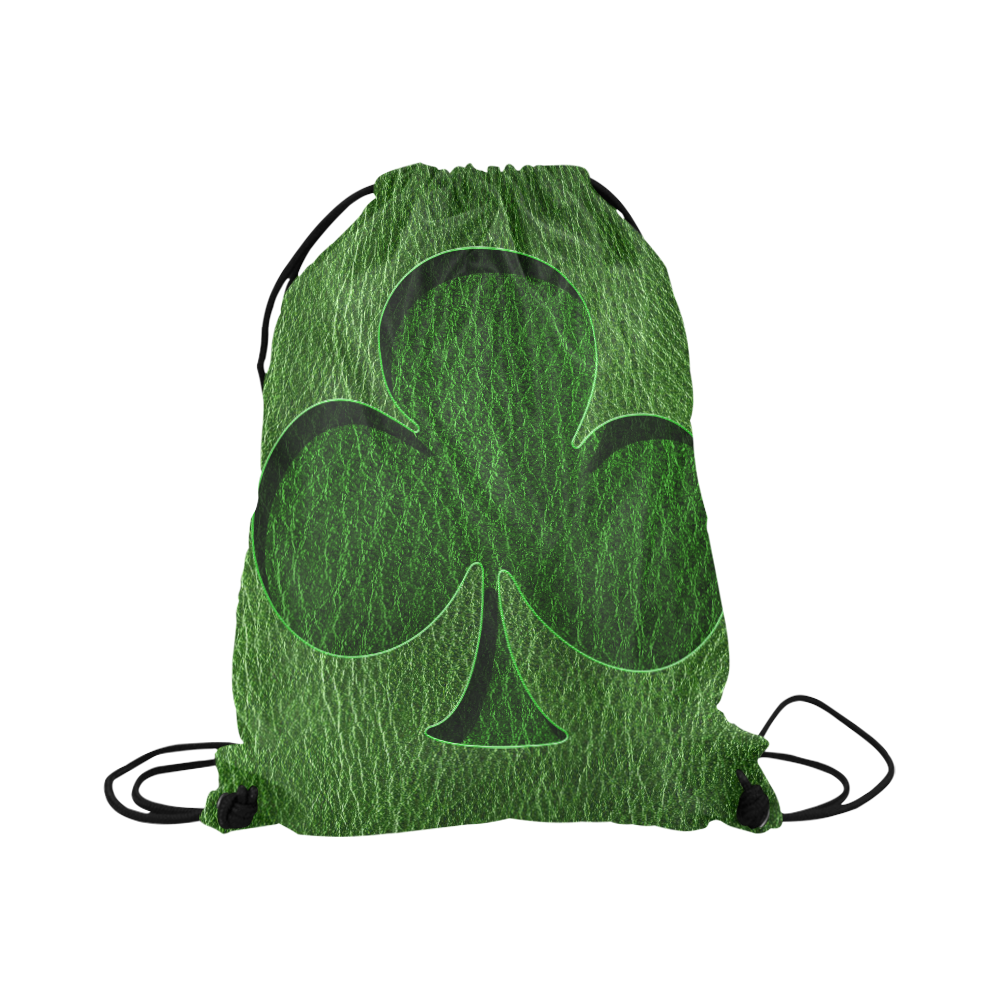 Leather-Look Irish Clover Large Drawstring Bag Model 1604 (Twin Sides)  16.5"(W) * 19.3"(H)