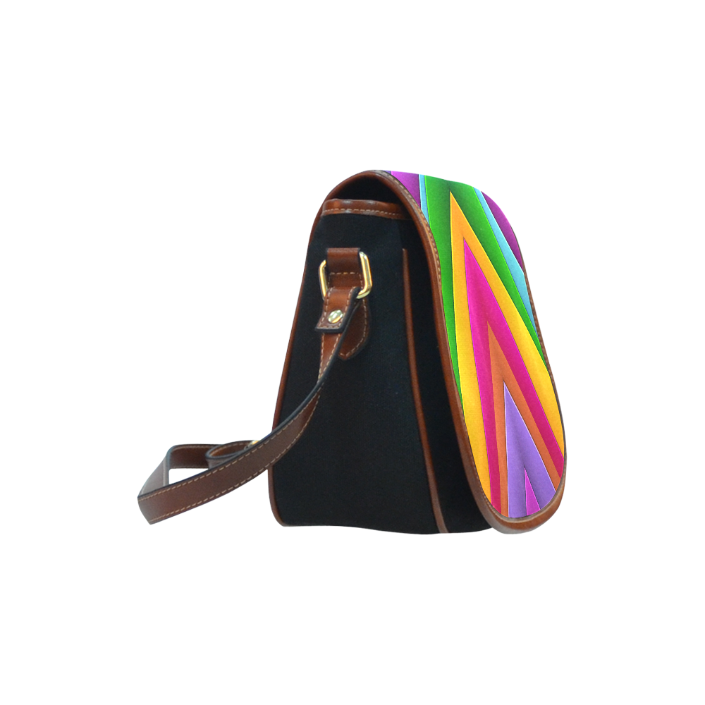 Colorful Pyramid Saddle Bag/Small (Model 1649)(Flap Customization)