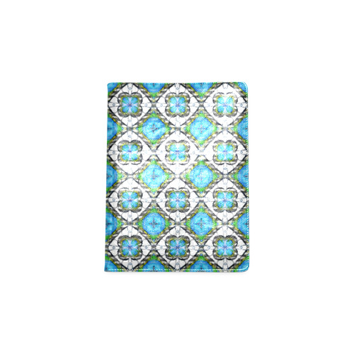 Azure Blue Green and White Floral Custom NoteBook B5