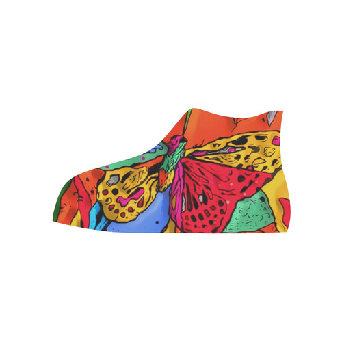 Butterfly by Nico bielow High Top Canvas Shoes for Kid (Model 017)