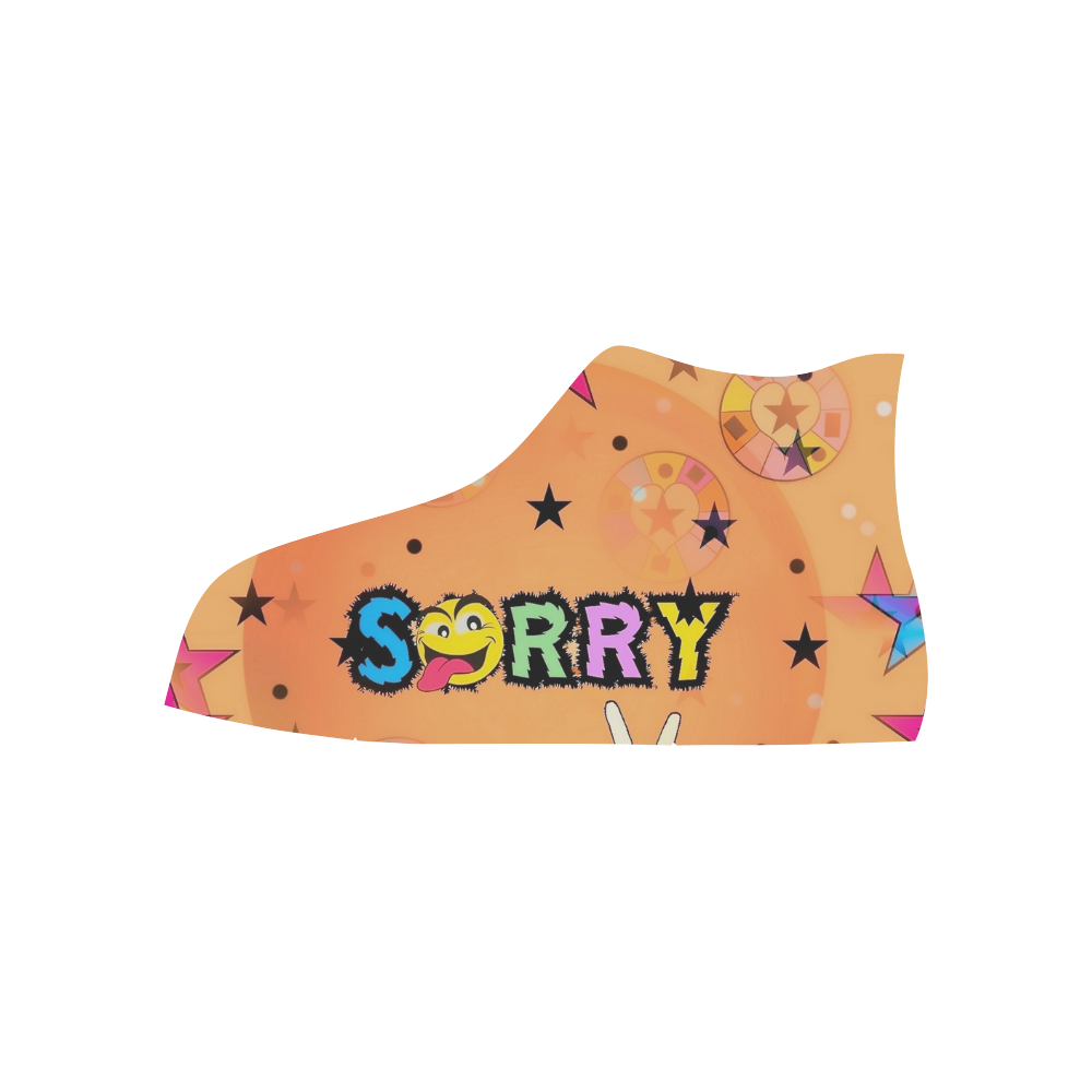 Sorry by Popart Lover High Top Canvas Shoes for Kid (Model 017)