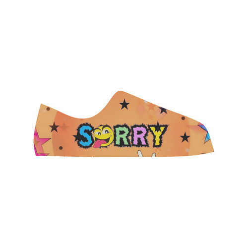 Sorry by Popart Lover Low Top Canvas Shoes for Kid (Model 018)