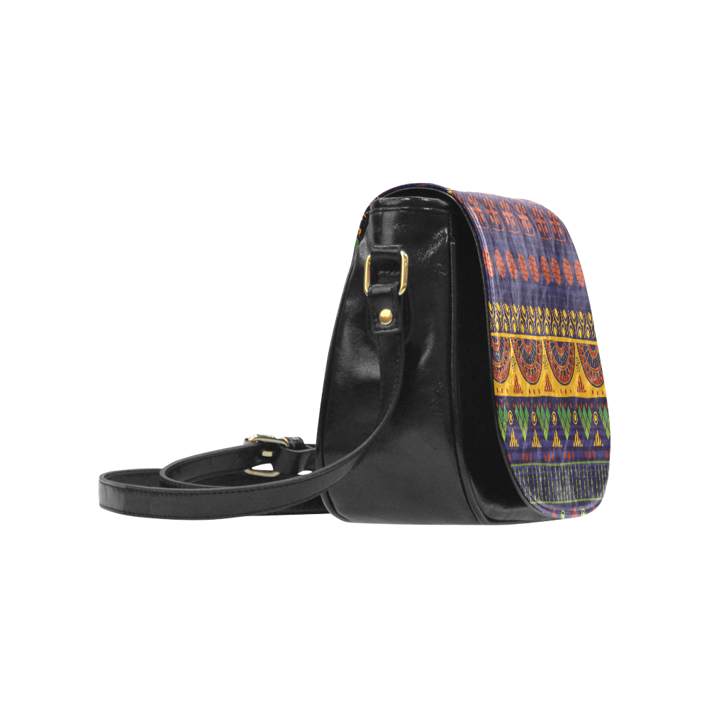 African Tribal Pattern Classic Saddle Bag/Small (Model 1648)
