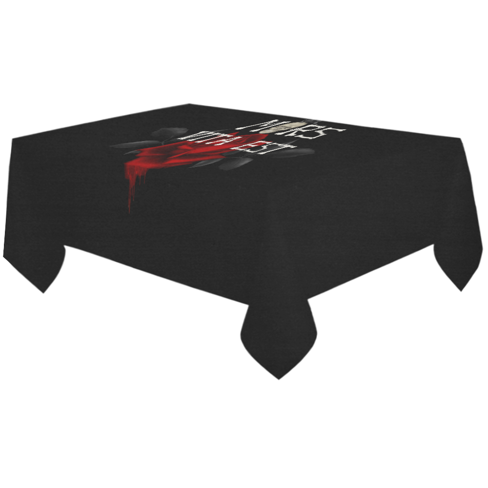 Gothic Skull With Rose and Raven Cotton Linen Tablecloth 60"x120"