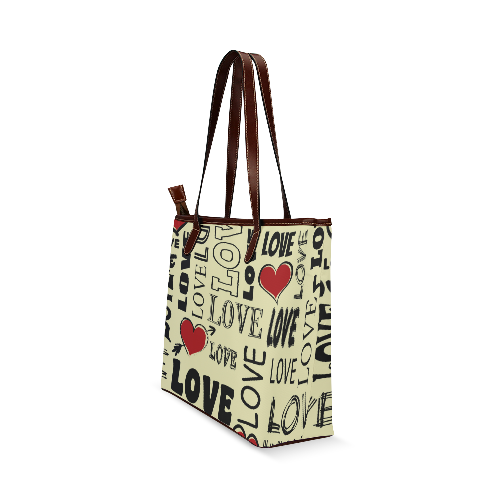 Love text design Shoulder Tote Bag (Model 1646)