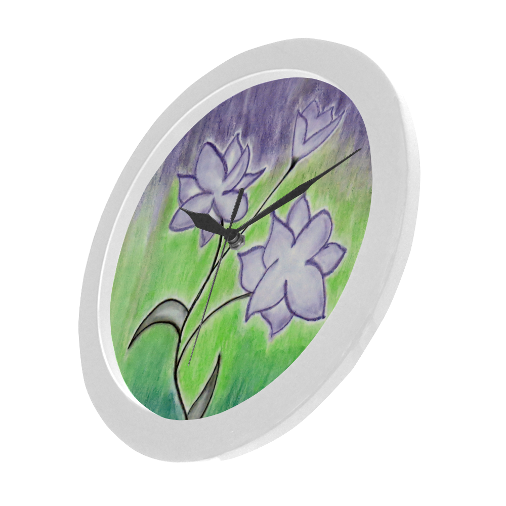 Purple velvet Circular Plastic Wall clock