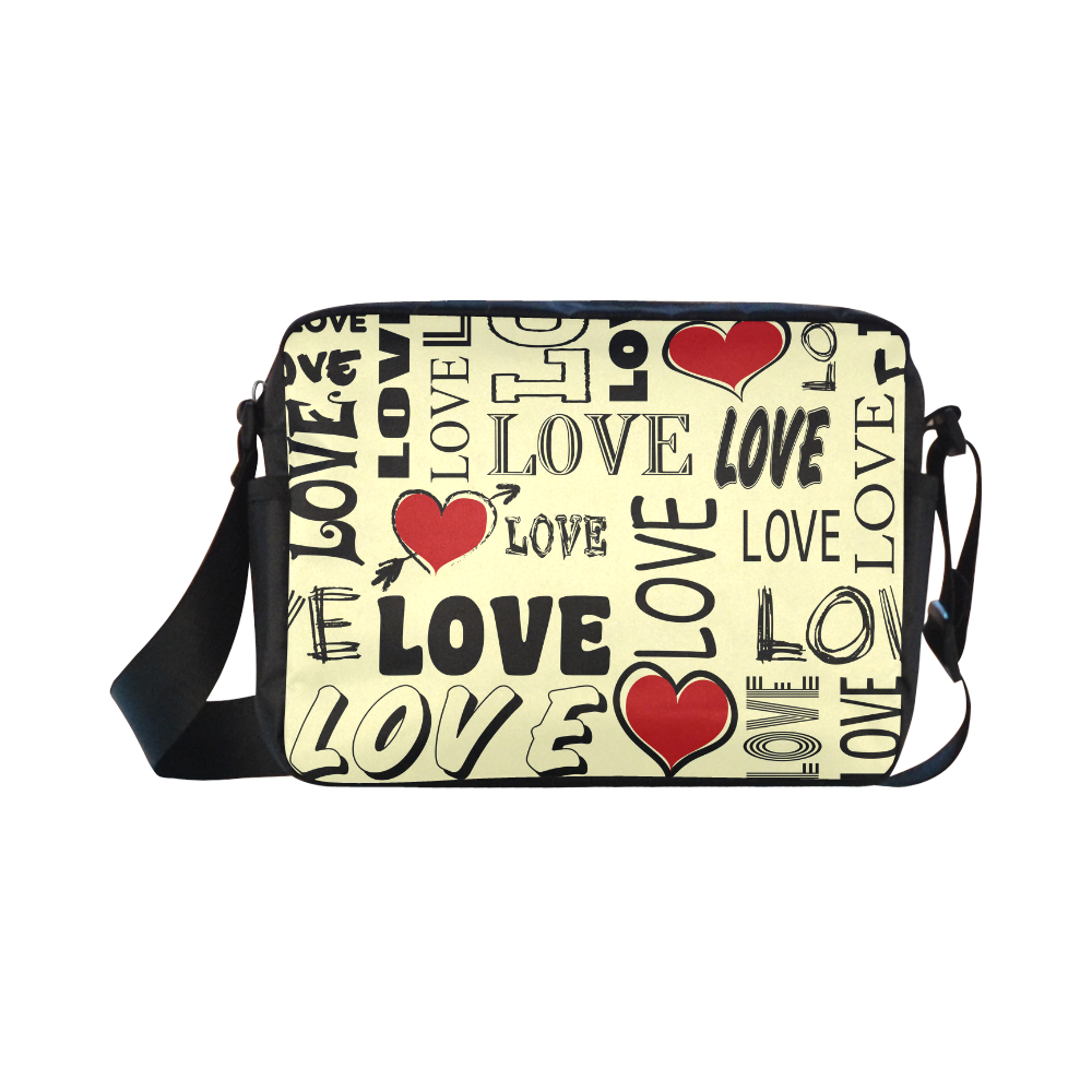Love text design Classic Cross-body Nylon Bags (Model 1632)