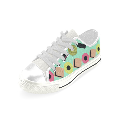 Liquorice Candy Mix Low Top Canvas Shoes for Kid (Model 018)