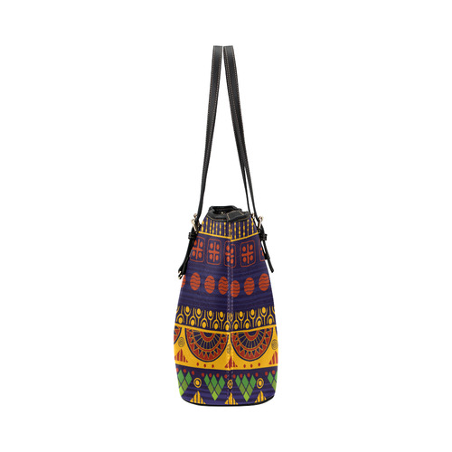 African Tribal Pattern Leather Tote Bag/Small (Model 1651)