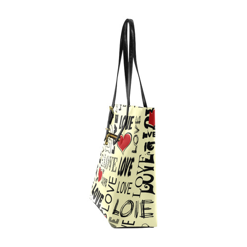 Love text design Euramerican Tote Bag/Small (Model 1655)