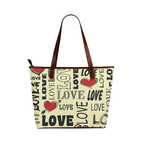 Love text design Shoulder Tote Bag (Model 1646)