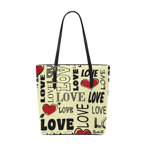 Love text design Euramerican Tote Bag/Small (Model 1655)